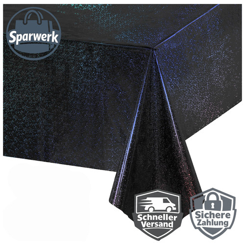 Tischdecke schwarz glitzer - tischdecke,
