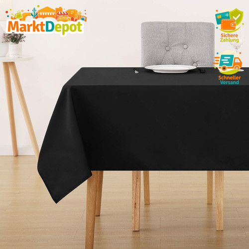 Tischdecke schwarz rechteckig - schwarz,