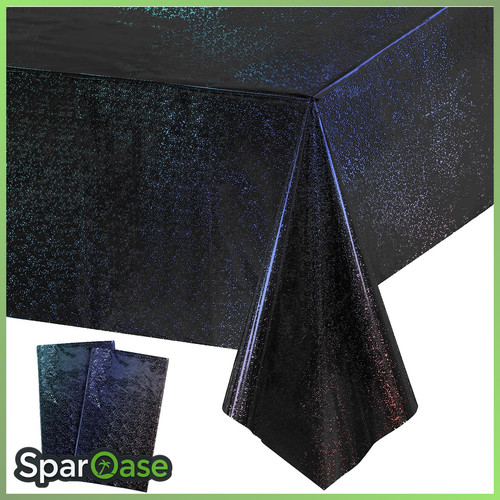 Tischdecke schwarz glitzer - tischdecke,