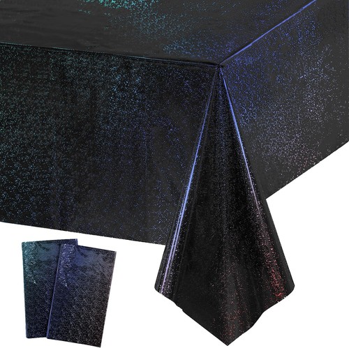 Tischdecke schwarz glitzer - tischdecke, 2