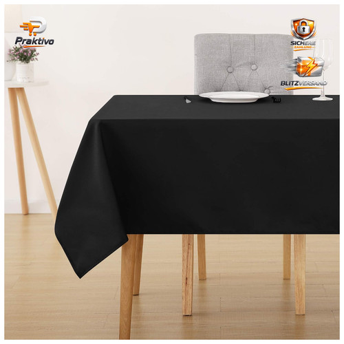 Tischdecke schwarz rechteckig - schwarz,