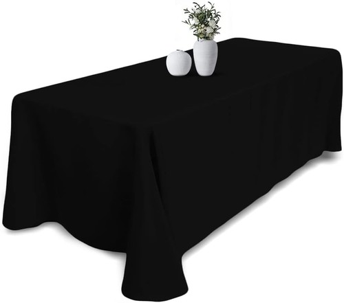 Tischdecke schwarz 152x260cm - schwarz,