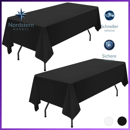Tischdecke schwarz 153 320cm - schwarz, 153×320cm