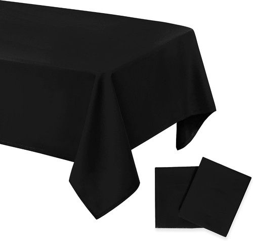 Tischdecke schwarz fleckschutz - schwarz,