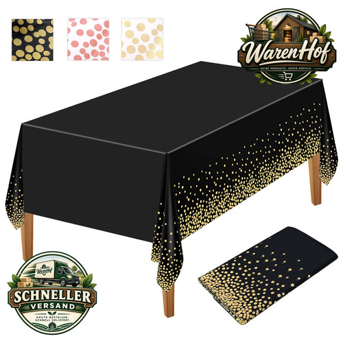 Tischdecke einweg schwarz gold - einweg,
