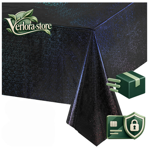 Tischdecke schwarz glitzer - tischdecke,