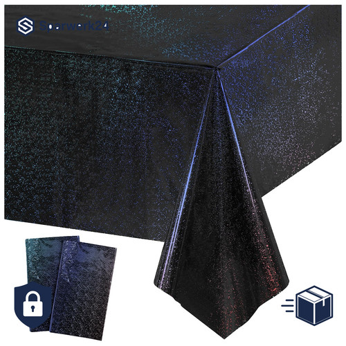 Tischdecke schwarz glitzer - tischdecke,