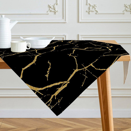 Tischdecke schwarz und gold - tischdecke,