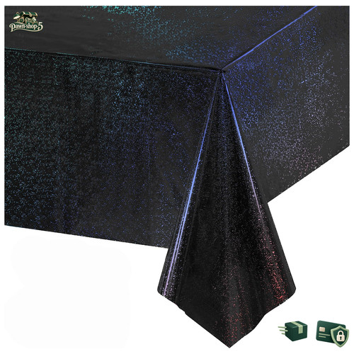 Tischdecke schwarz glitzer - tischdecke,