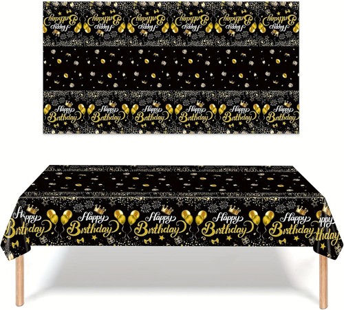 Schwarz gold party tischdecke - gold,